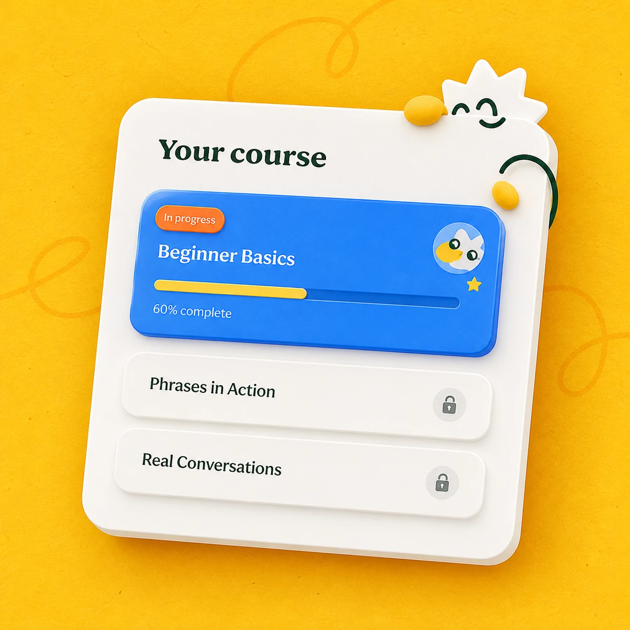 Personalized language course progress