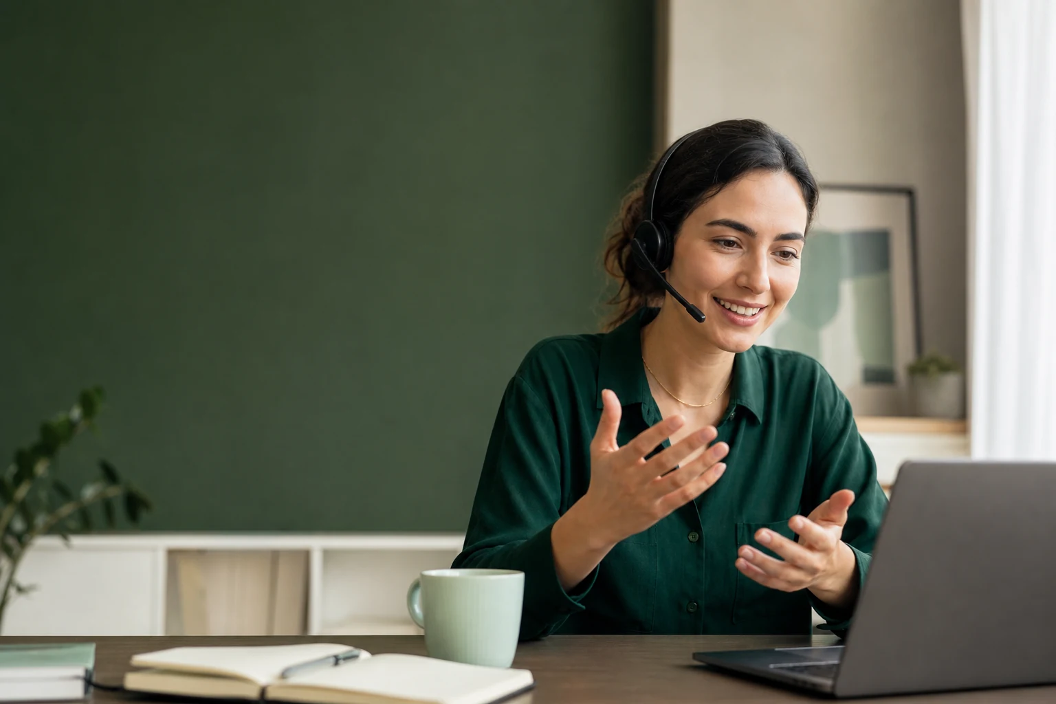 Friendly POLYPRO support specialist helping a learner online